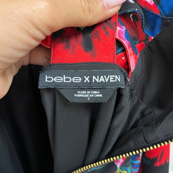 Bebe x Naven Red Floral Skater Dress with Cutout Back (Size 2) - Picture 10 of 12